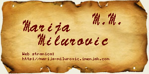 Marija Milurović vizit kartica
